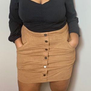 Faux Suede Tan Skirt